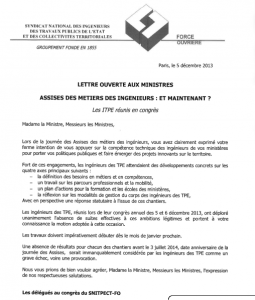 lettre ouverte ministres congrès 2013